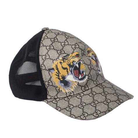 Gucci Tigers Print GG Supreme Baseball Hat Beige/Brown .